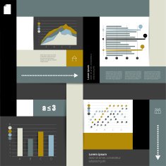 Square box diagram for infographics Modern flat template N2