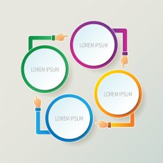 Abstract vector 4 steps infographic template in 3D style N6