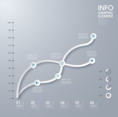 modern vector abstract line chart infographic elements N3