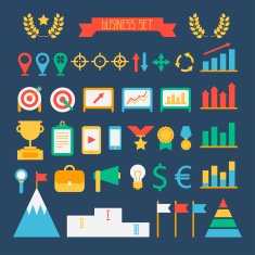 Business and finance infographic design elements Set of target icons
