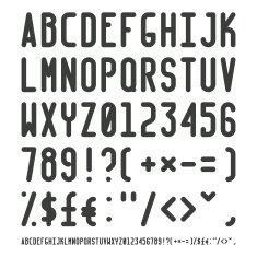 Vector simple narrow outline font with uppercase letters