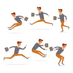 Flat people icons situations web infographic vector set Men lifestyle N29