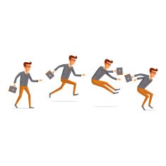 Flat people icons situations web infographic vector set Men lifestyle N31