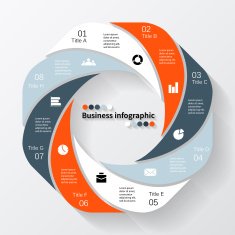 Modern vector info graphic for business project N268