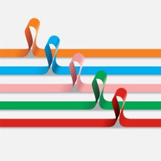 Set of different paper ribbons Vector N2