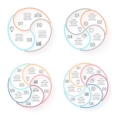 Circle line infographic Template for cycle diagram graph presentation and N23