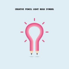 Pencil and light bulb on background N8