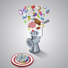 Money making process business process flat style isometric N2