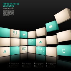 vector abstract 3d wall infographics