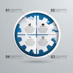 Abstract gears infographic Design element N4