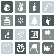 Vector Set of New Year and Christmas Icons N15