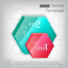 Vector 3d hexagon plastic glossy element for infographic
