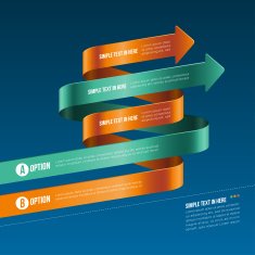 Steps paper strip template Vector option infographic N4