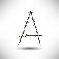 Barbed Wire Vector Letter A Symbol