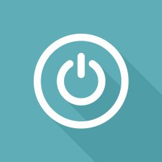 Power sign flat icon web design
