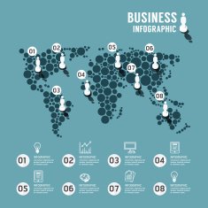 Modern design world infographic template N2