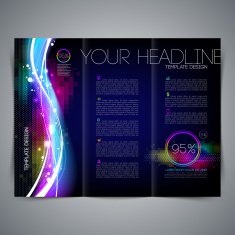 Template leaflet page design with colorful abstract shape