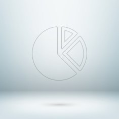 Graph icon in light studio room