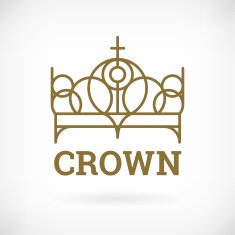 Modern icon flat line design element template crown