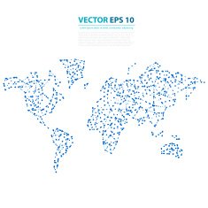 Vector Abstract Telecommunication Earth Map N18