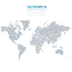 Vector Abstract Telecommunication Earth Map N21