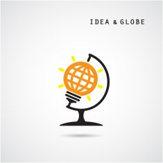 Creative bulb abstract vector logo design and globe sign N2