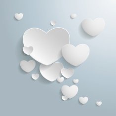 White Hearts Speech Bubble