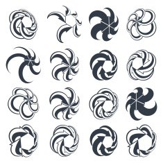 Looping arrows vector abstract symbol collection set