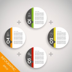 four colorful infographic rings
