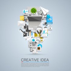 Creative idea of flat collage icons N3