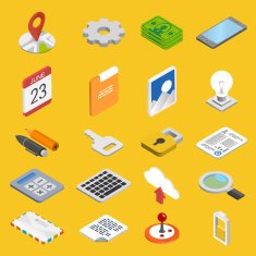 Mobile development icons set N3
