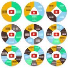 Set of circular medical infographic templates