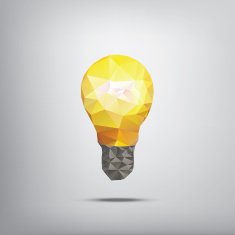 Colorful low polygonal light bulb concept symbol of creativity Suitable N5