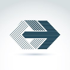 Geometric abstract symbol with arrow graphic design element