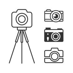 Photo camera icons set for web and info-graphics