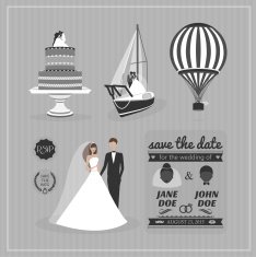 Set of wedding design elements