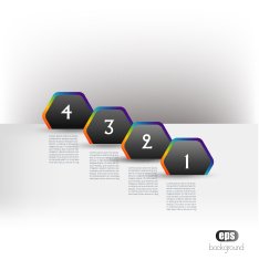 Hexagon speech diagram with text fields Infographic vector