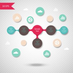 colorful round diagram metaball infographics N29