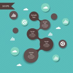 colorful round diagram metaball infographics N30