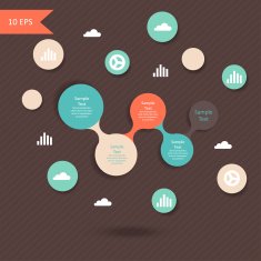 colorful round diagram metaball infographics N31