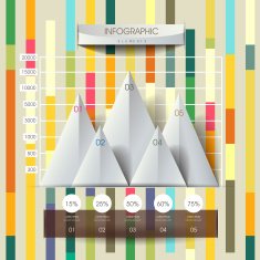 3d abstract line and triangle chart infographics