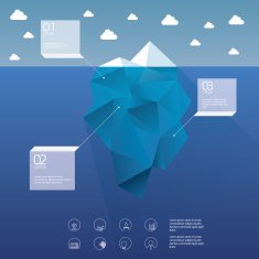 Polygon iceberg concept vector design with infographic menu options as N2