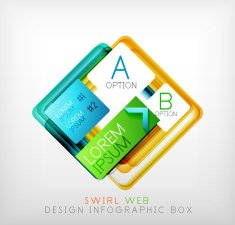 Vector square geometric shaped web design boxes N6
