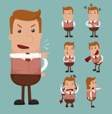 Set of businessman emotion eps10 vector format N2