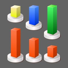 Modern Abstract 3d Chart Infographic Color Elements Vector