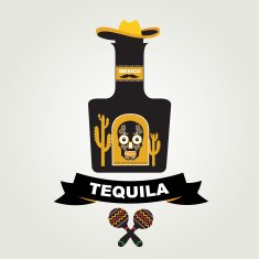 Tequila menu design Mexican drink N3