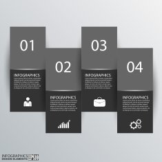 Abstract 3D paper Infographic N81