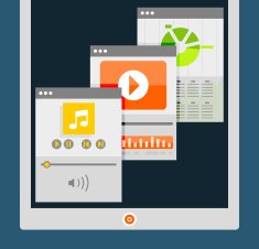Tablet apps trendy flat design N3