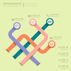 abstract ribbon option infographics N2