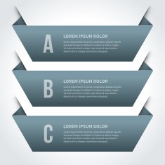 Vector step options banners and letters A B C N5